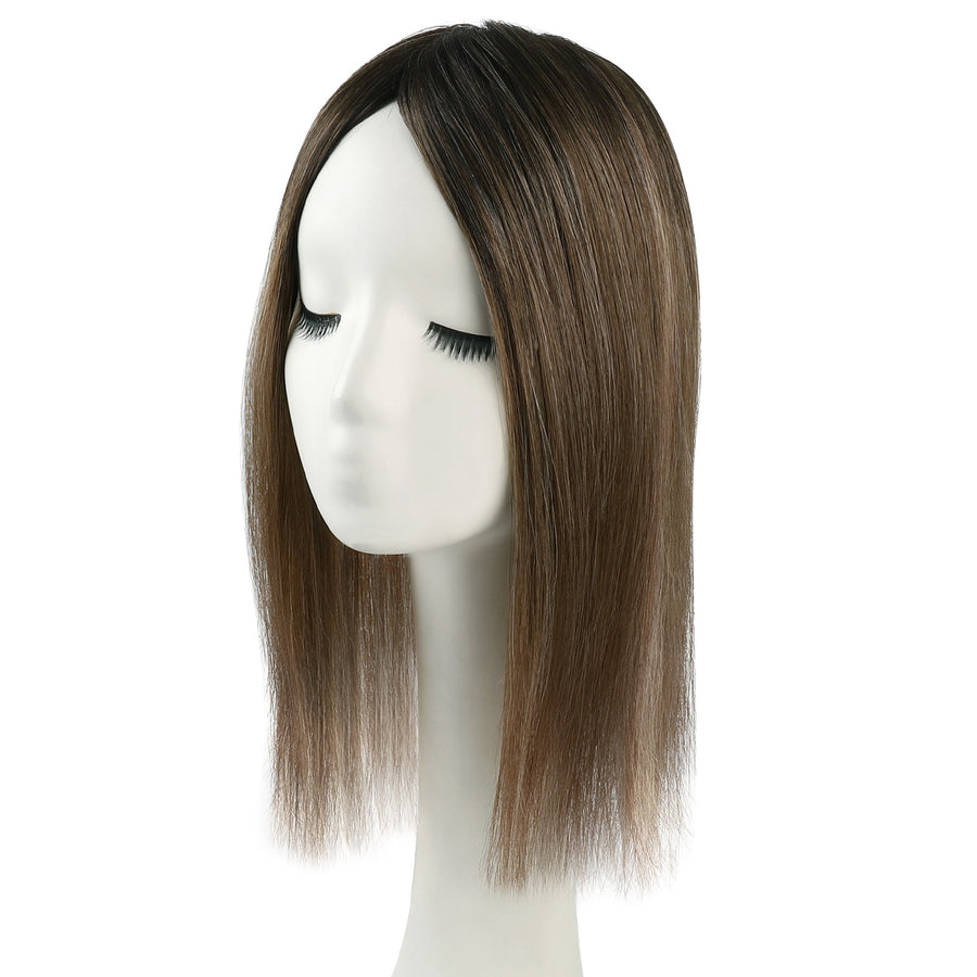 5 x 6" Mono Top Hair Topper Ombre Color 8C/60#
