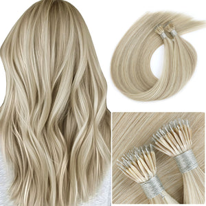 Virgin Nano Ring Hair Extensions Highlights P18A/16A#