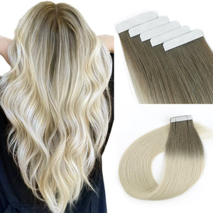 Virgin Tape in Hair Extensions Ombre Color T16A/60A#