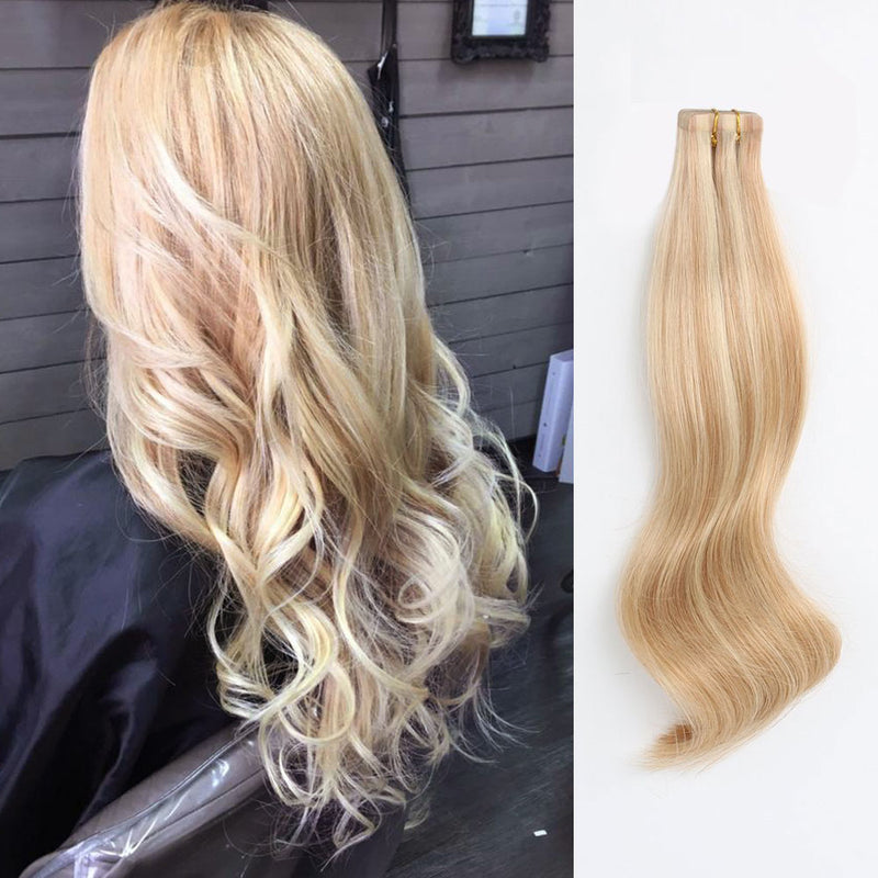  Dark Root White Blonde Hand Tied Hair Weft Extensions Premium  Remy Virgin Human Hair 14-20inch (14) : Beauty & Personal Care