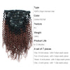 Clip in Hair Extension Kinky Curl Ombre Off Black to Dark Auburn