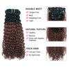 Clip in Hair Extension Kinky Curl Ombre Off Black to Dark Auburn