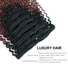 Clip in Hair Extension Kinky Curl Ombre Off Black to Dark Auburn