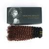 Clip in Hair Extension Kinky Curl Ombre Off Black to Dark Auburn