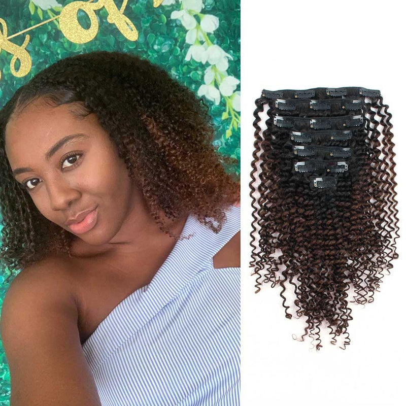 SAGA QUEEN Hair Mongolian Afro Kinky Curly Clip In Hair Extensions 8pcs  20clips | eBay